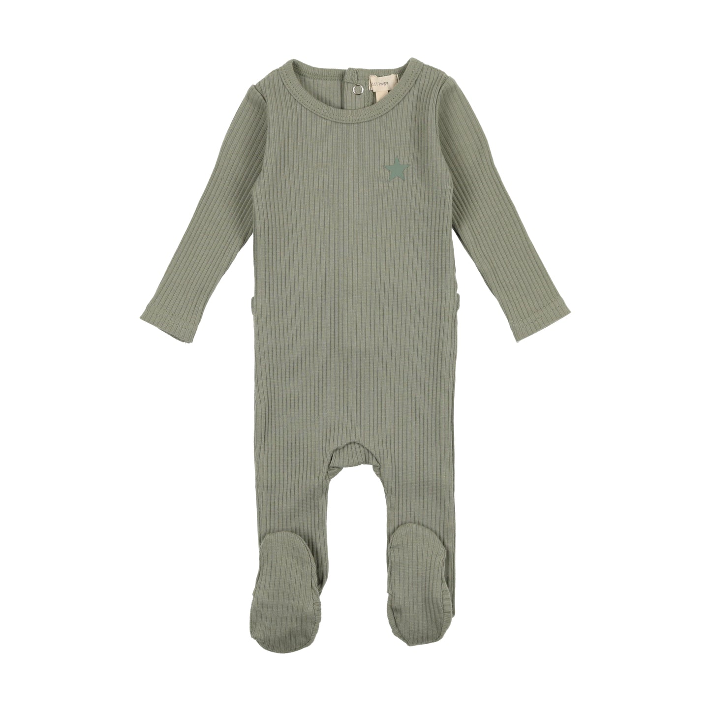 Ribbed Footie Green Star