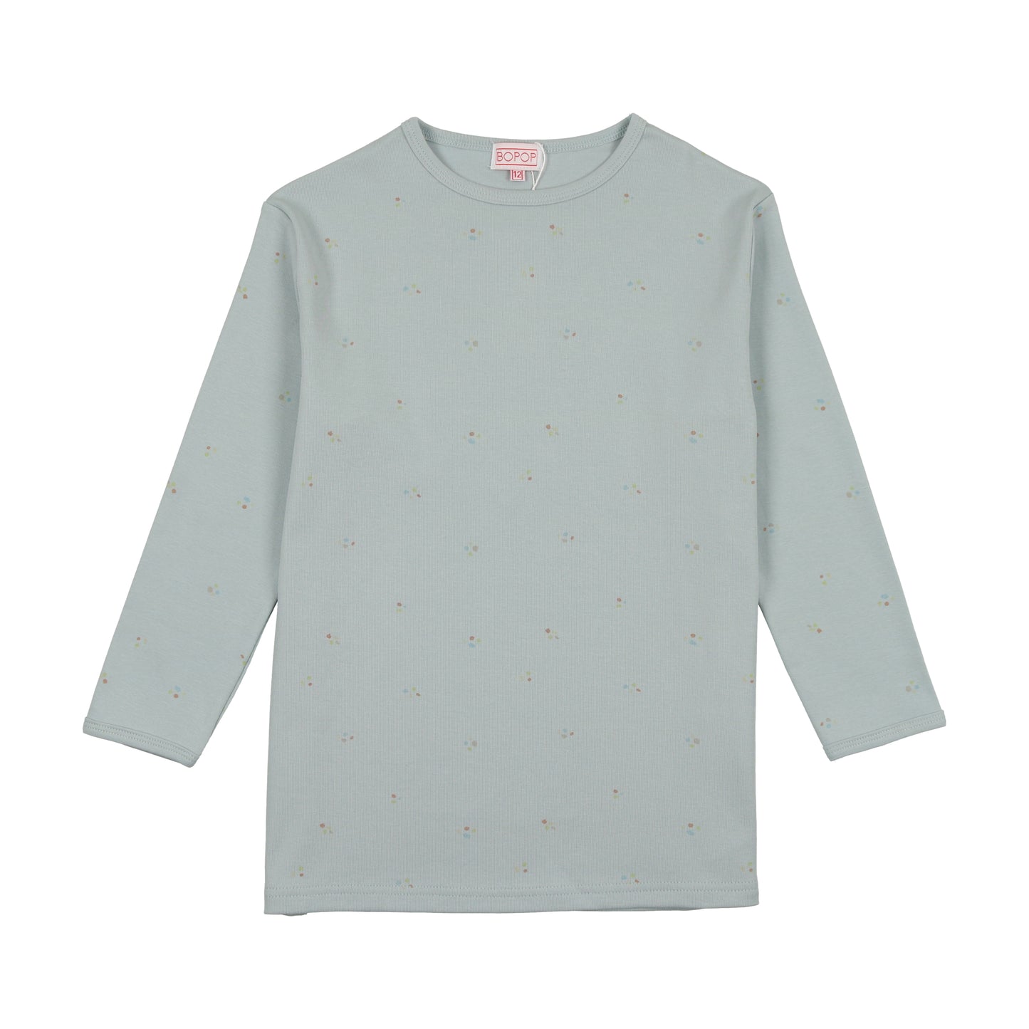 Pale Blue Speckled 3/4 Sleeve Tee
