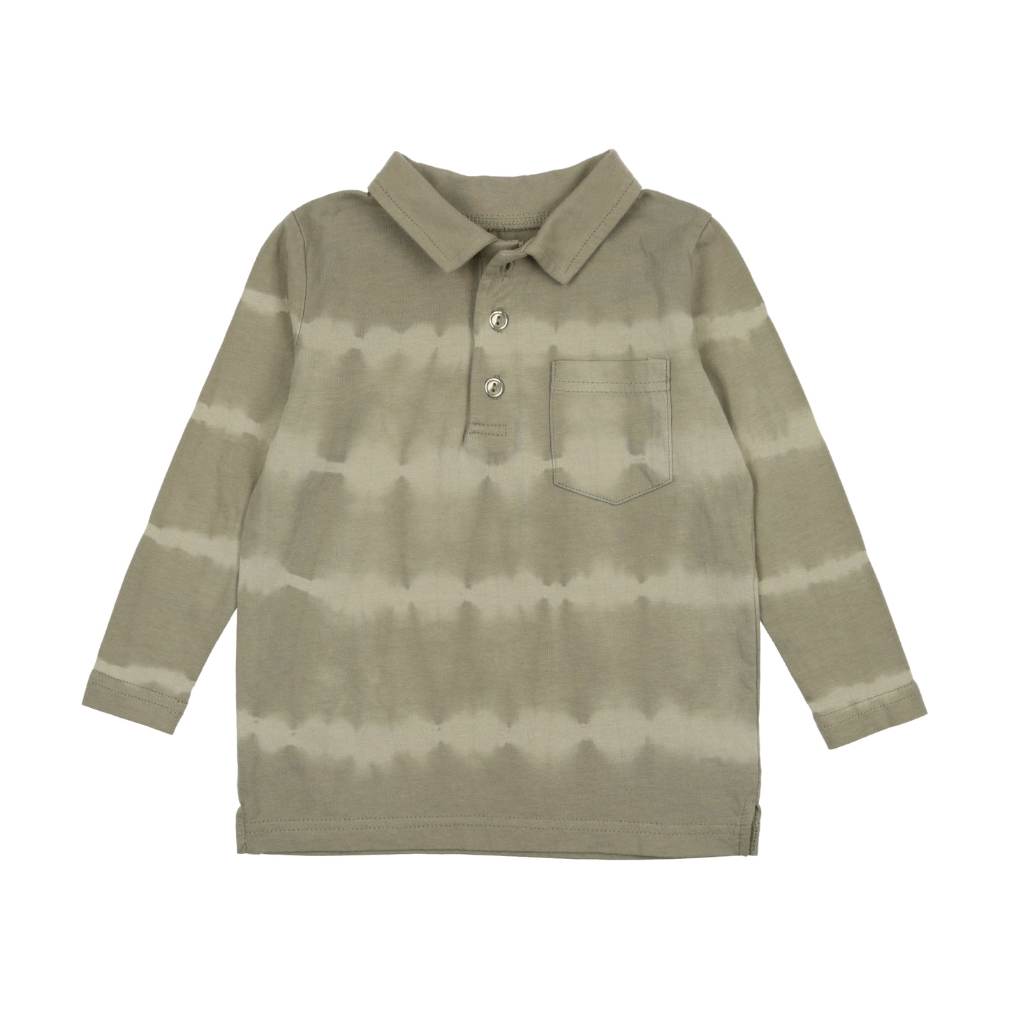 Tie Dye Polo Long Sleeve Moss