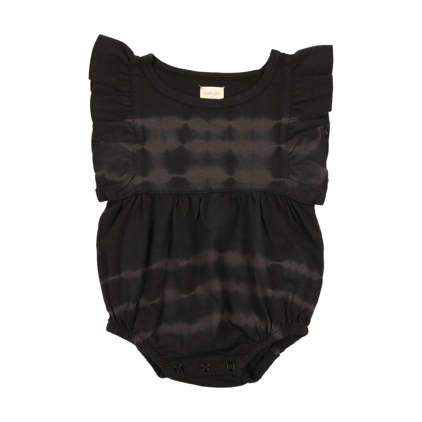 Tie Dye Romper Black Ruffle