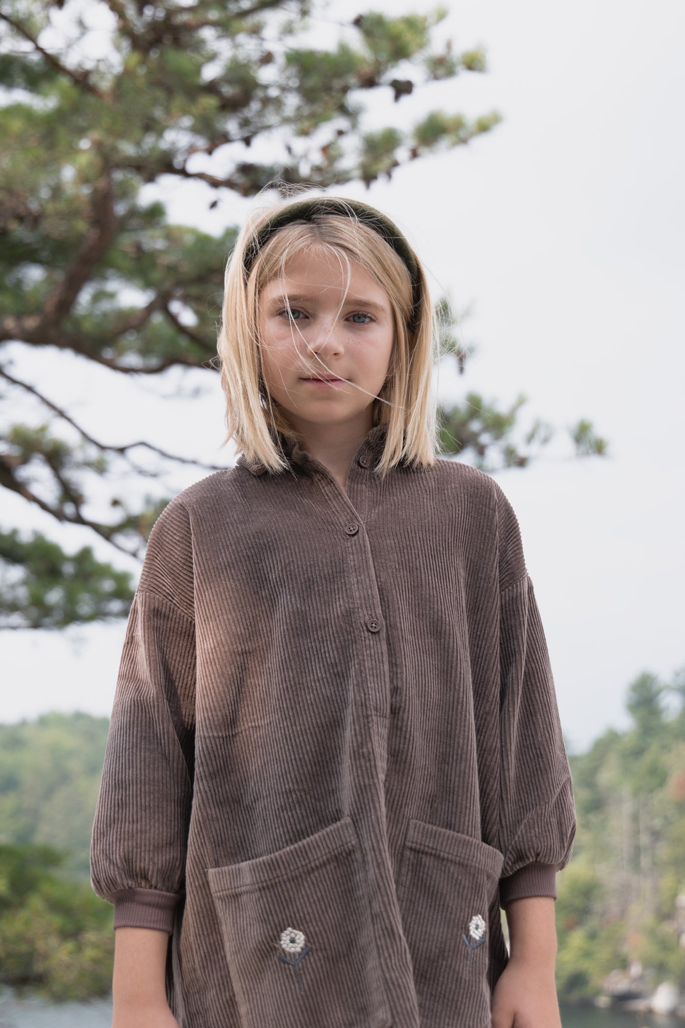 Corduroy Shirt Dress- Umber