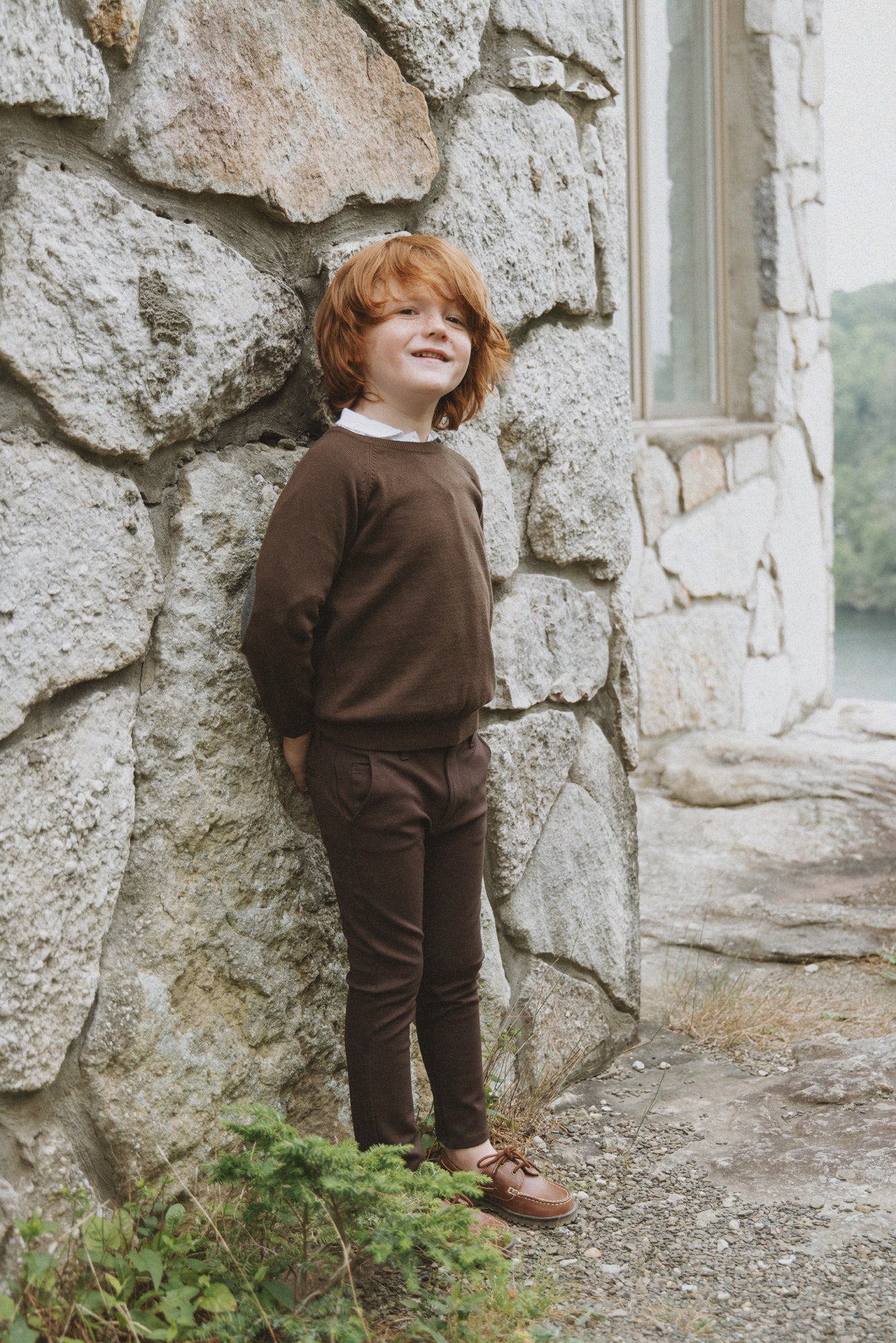 Boy's Stretch Pants Brown