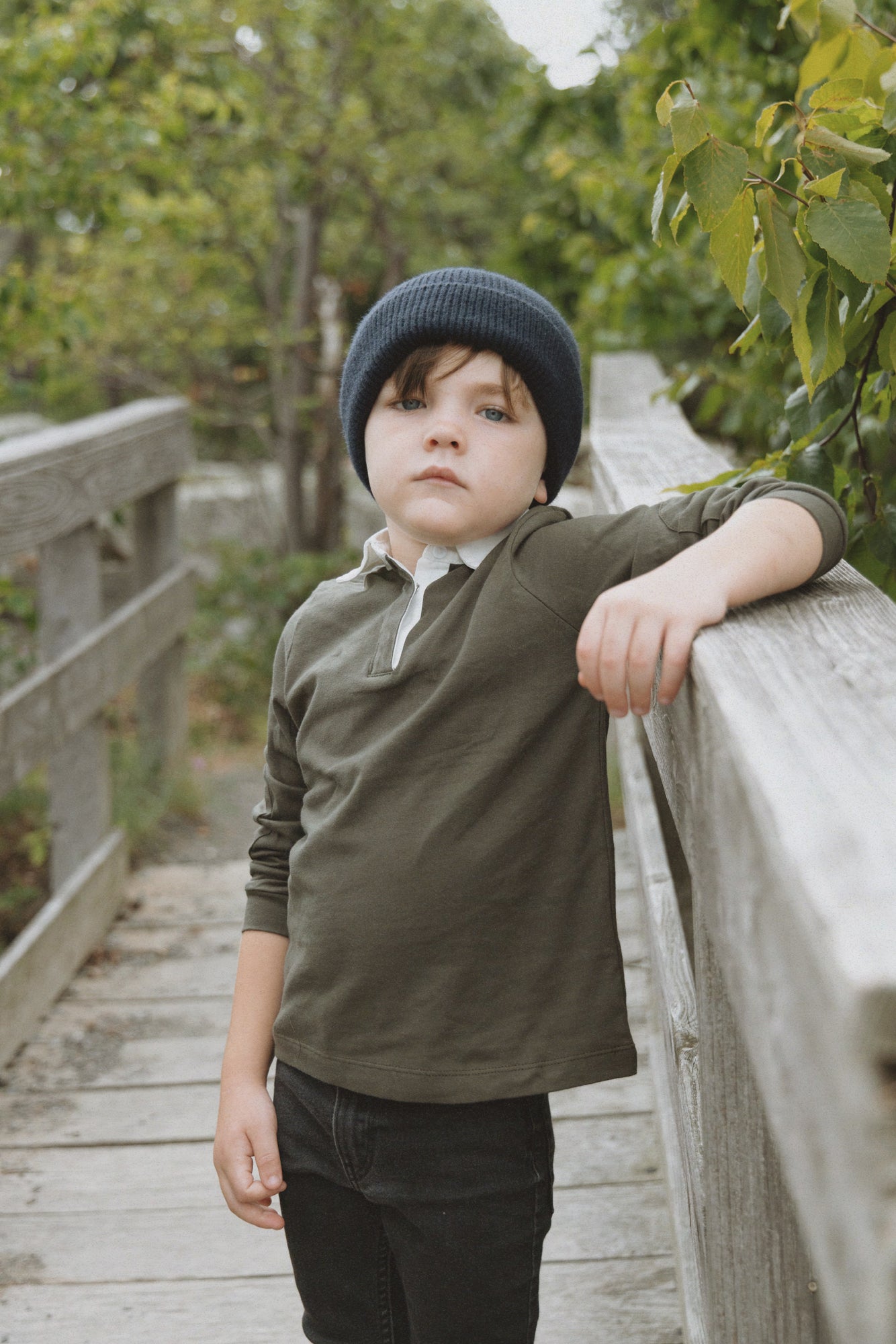 Boys Rugby Polo Shirt Green