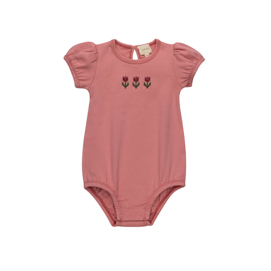 Pink Cross-stitch Romper