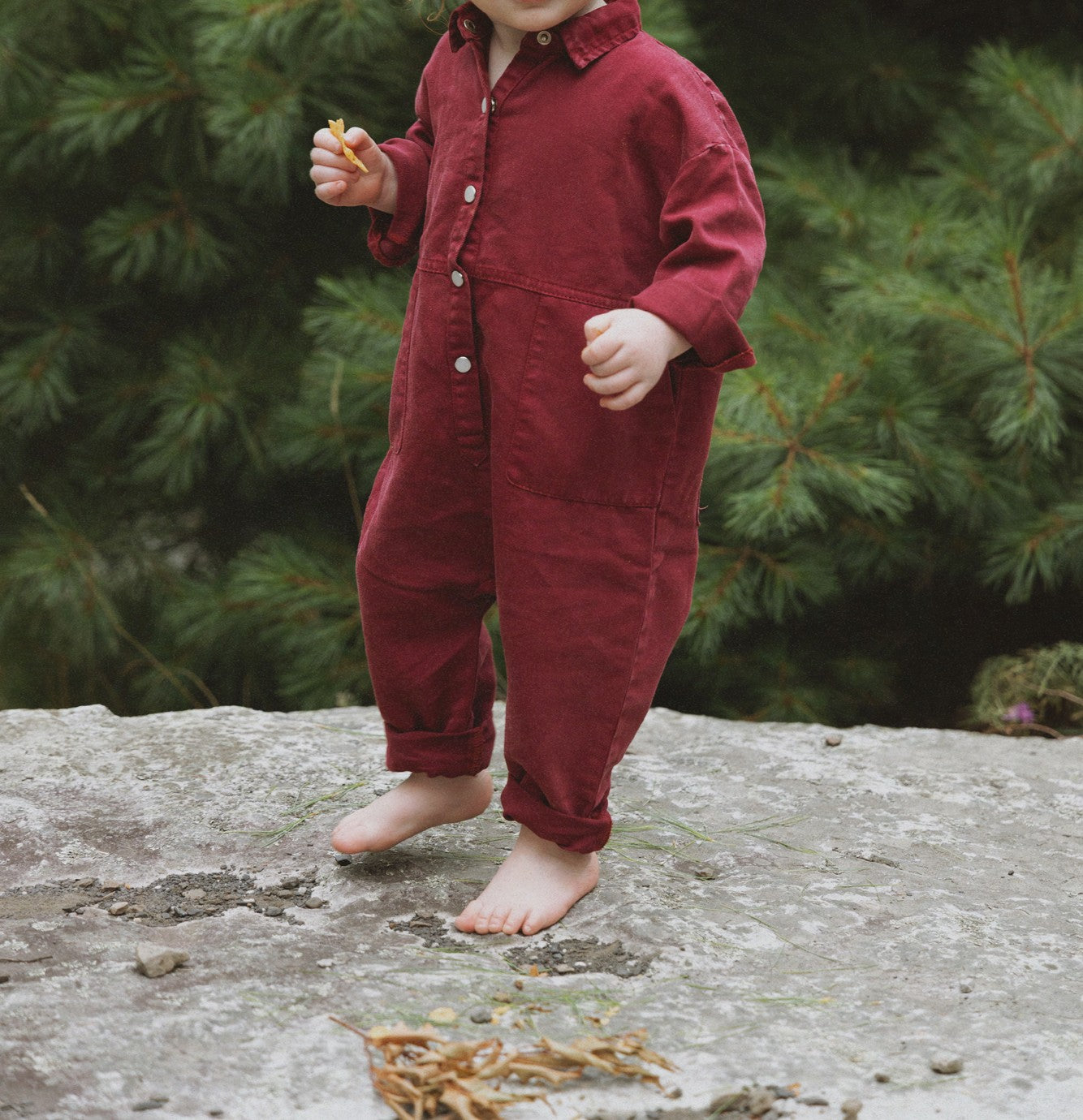Washed Burgundy Boys Romper