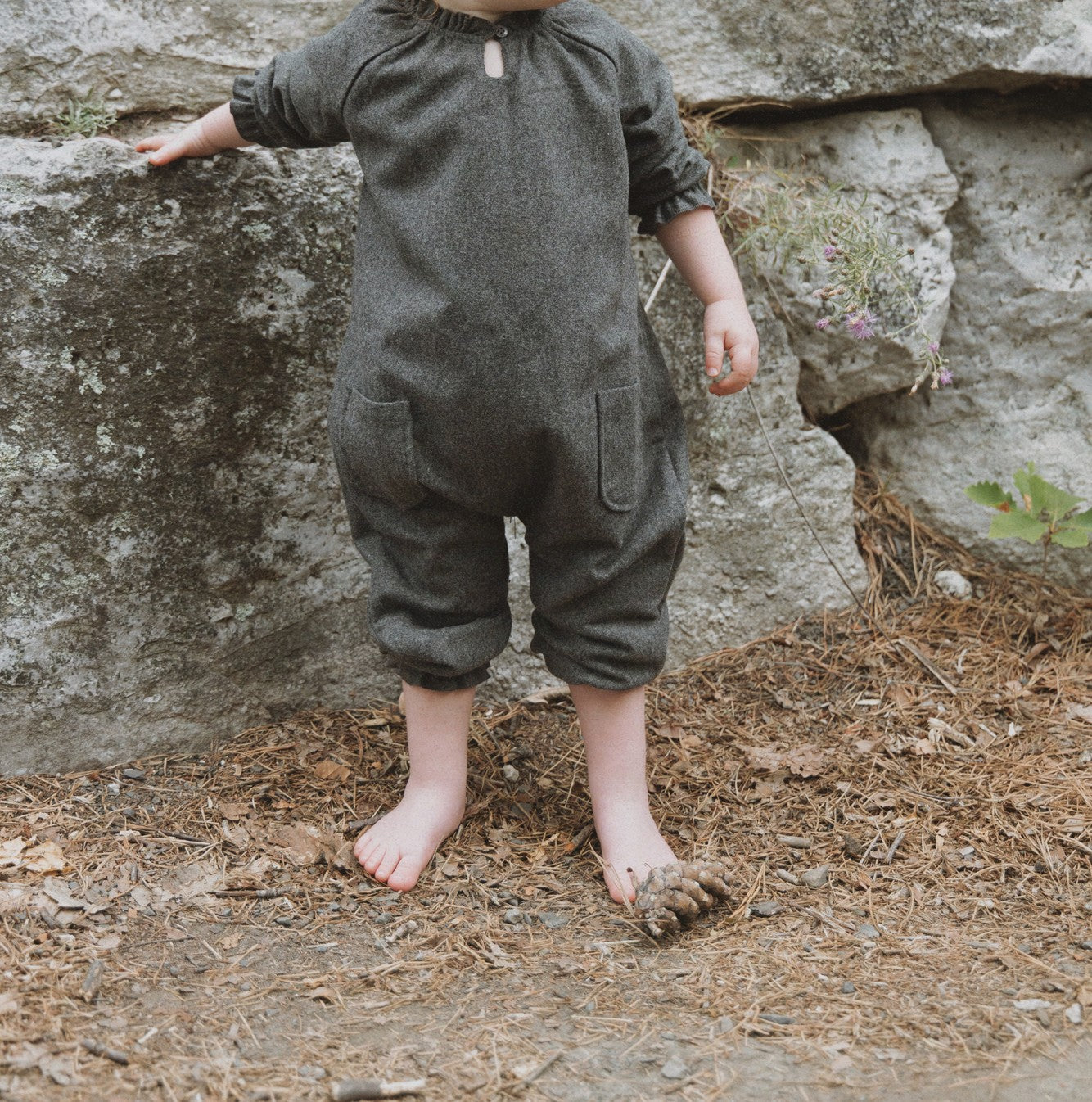 Baby Girl's Romper- Grey