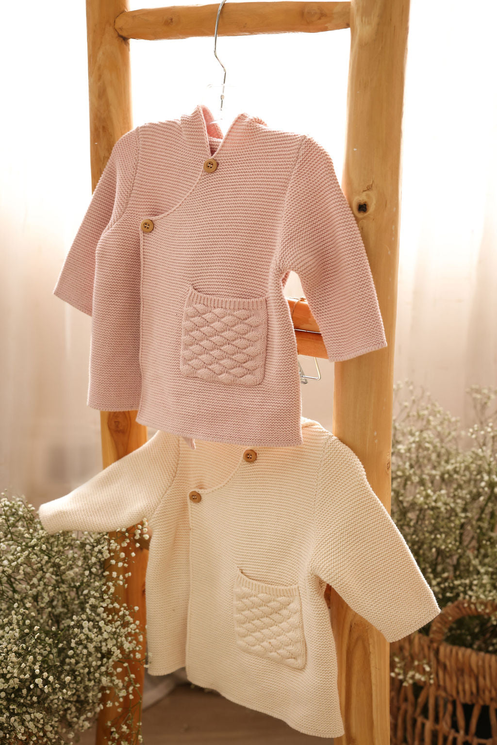 Chunky Knit Jacket Sepia Rose