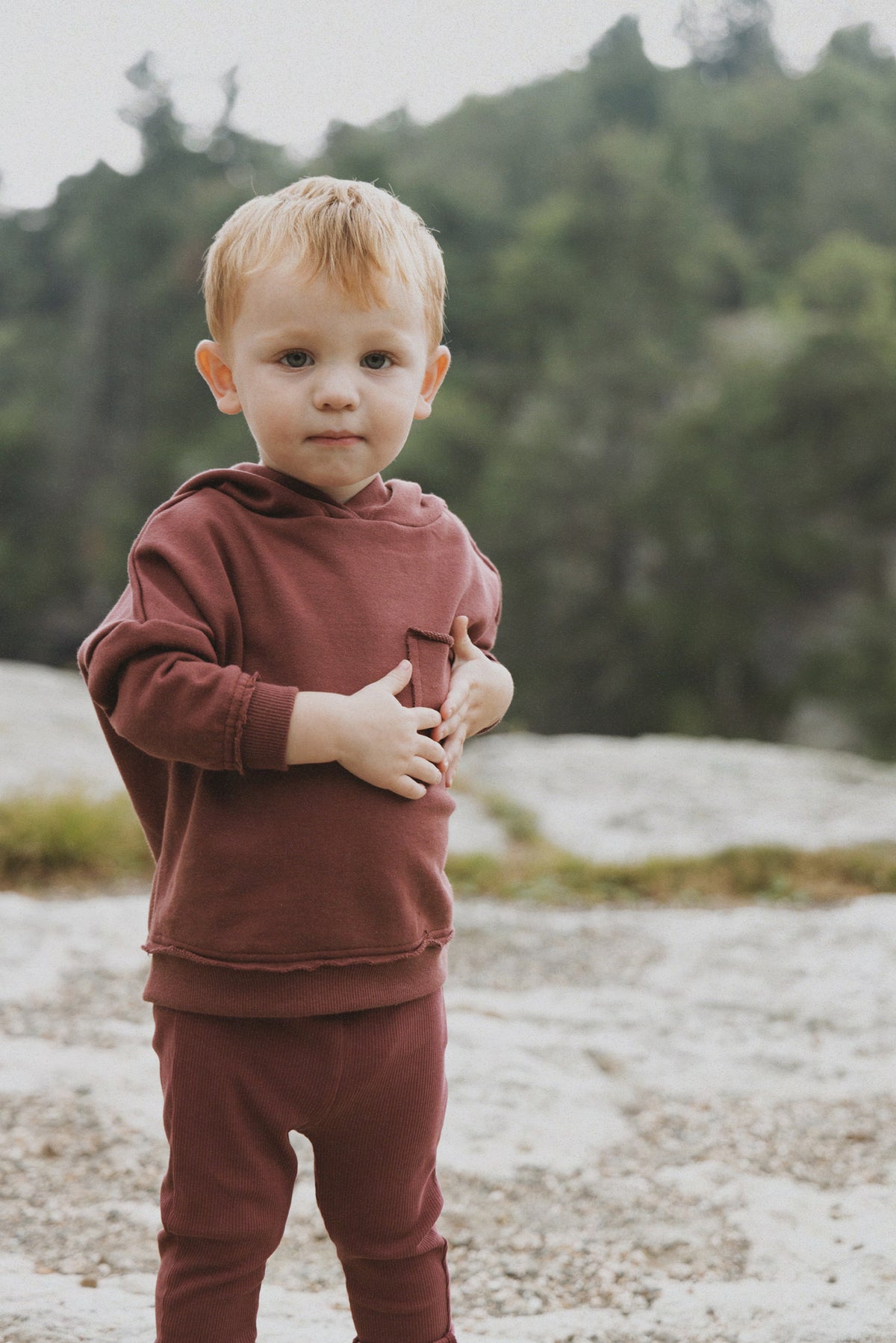 Hooded Sweatshirt Set- Mauve