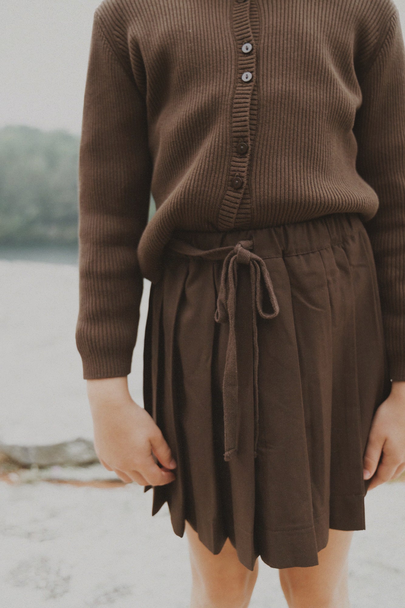 Pleated Skirt Brown