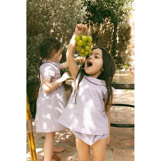 Lavendar Embroidered Tank Set