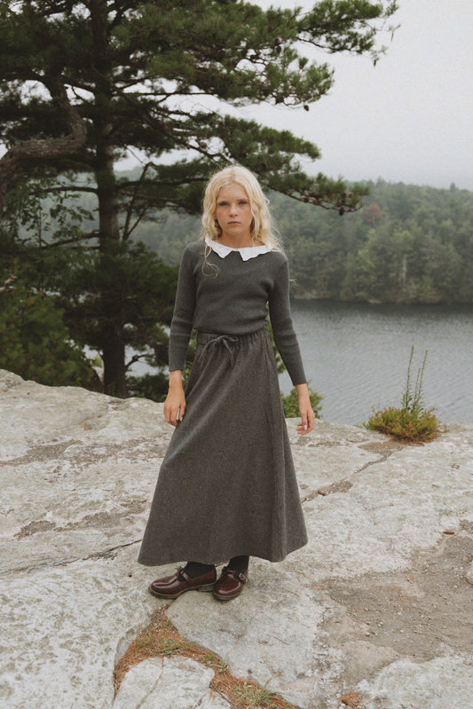 Wool Maxi Skirt Grey