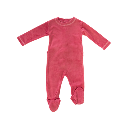 Pink Velour Footie