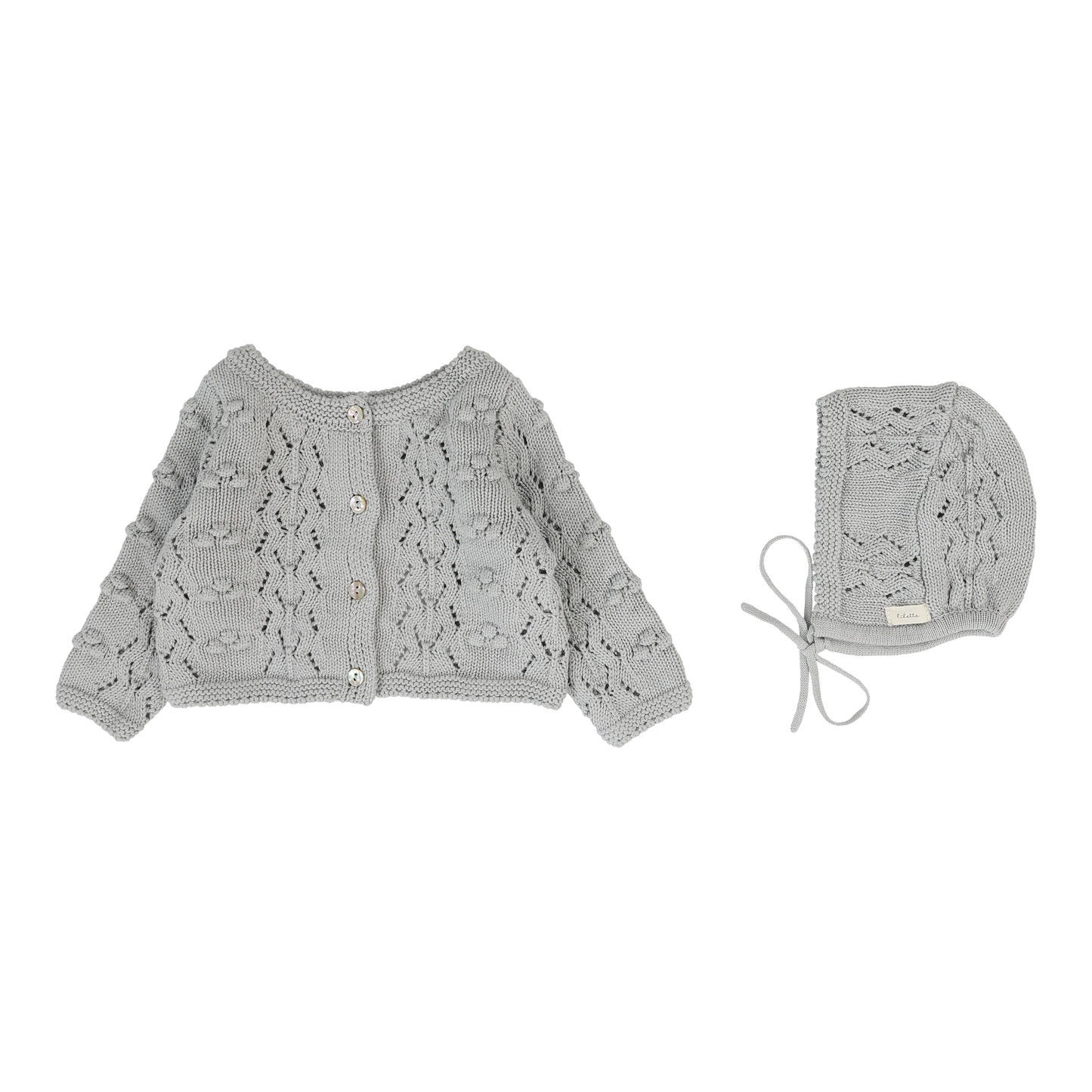 Popcorn Weave Cardigan Light Blue