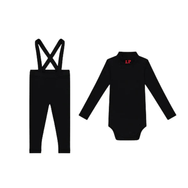 Black LP Mockneck + Overalls