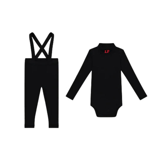 Black LP Mockneck + Overalls