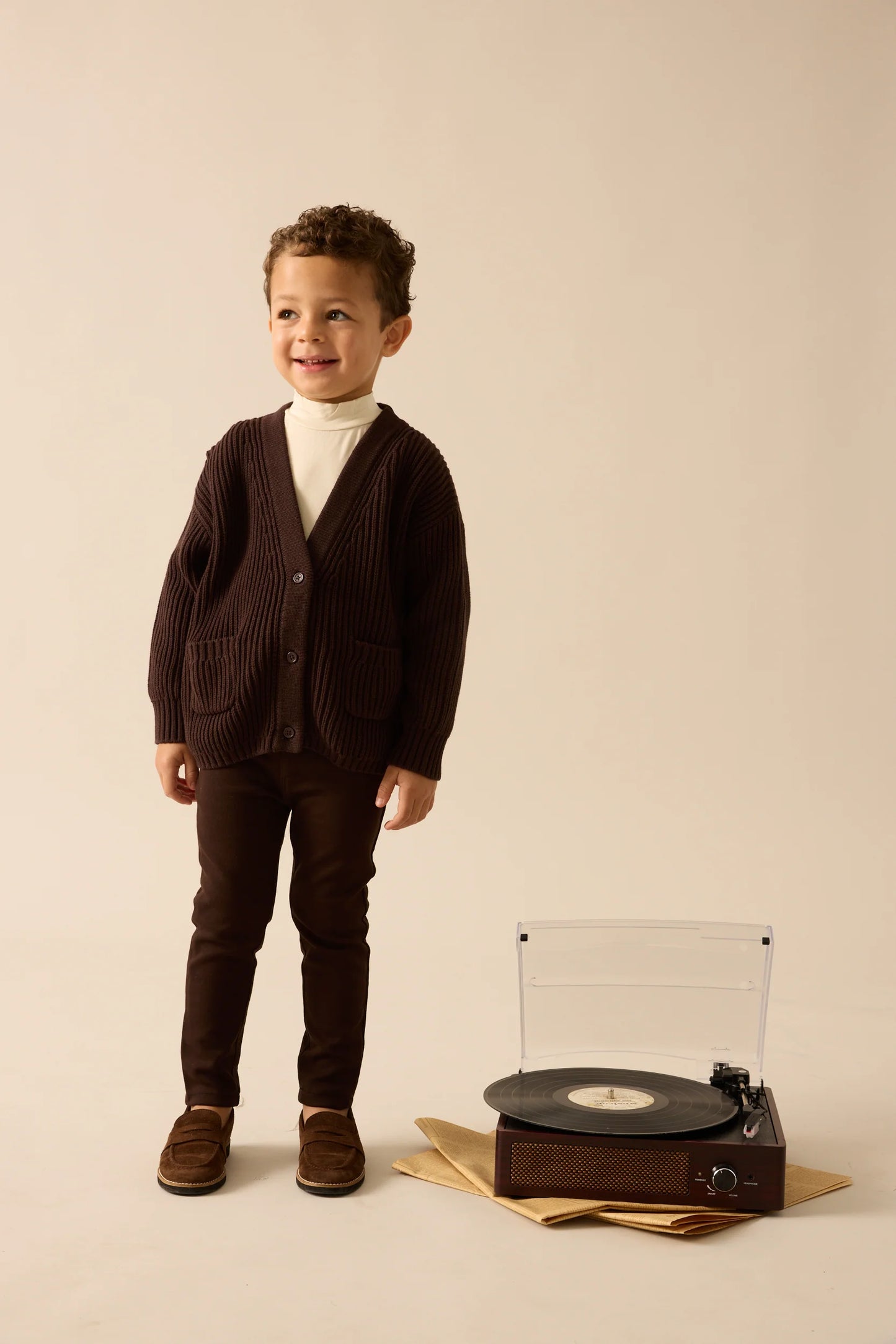 Grandpa Cardigan- Chocolate Brown