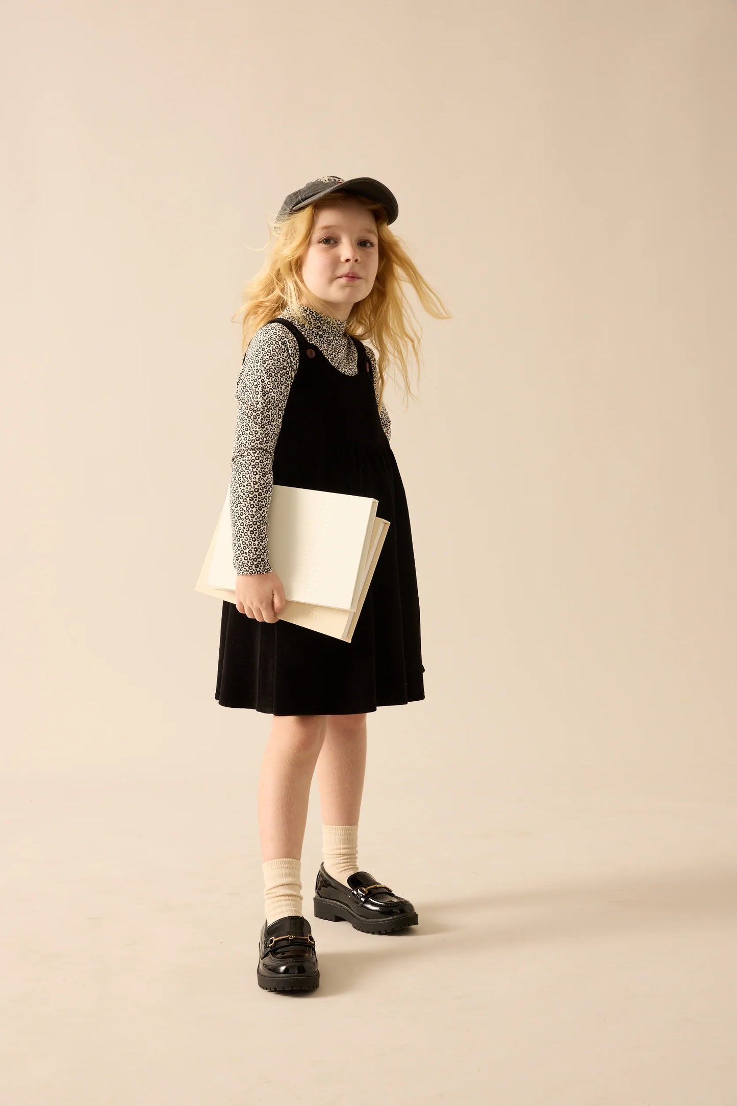 Printed Mockneck- Black/ Cream Print