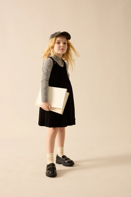 Printed Mockneck- Black/ Cream Print