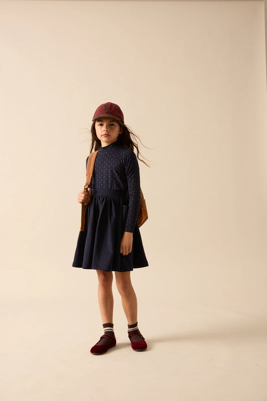 Sweet Campaign Printed Mockneck- Navy Print