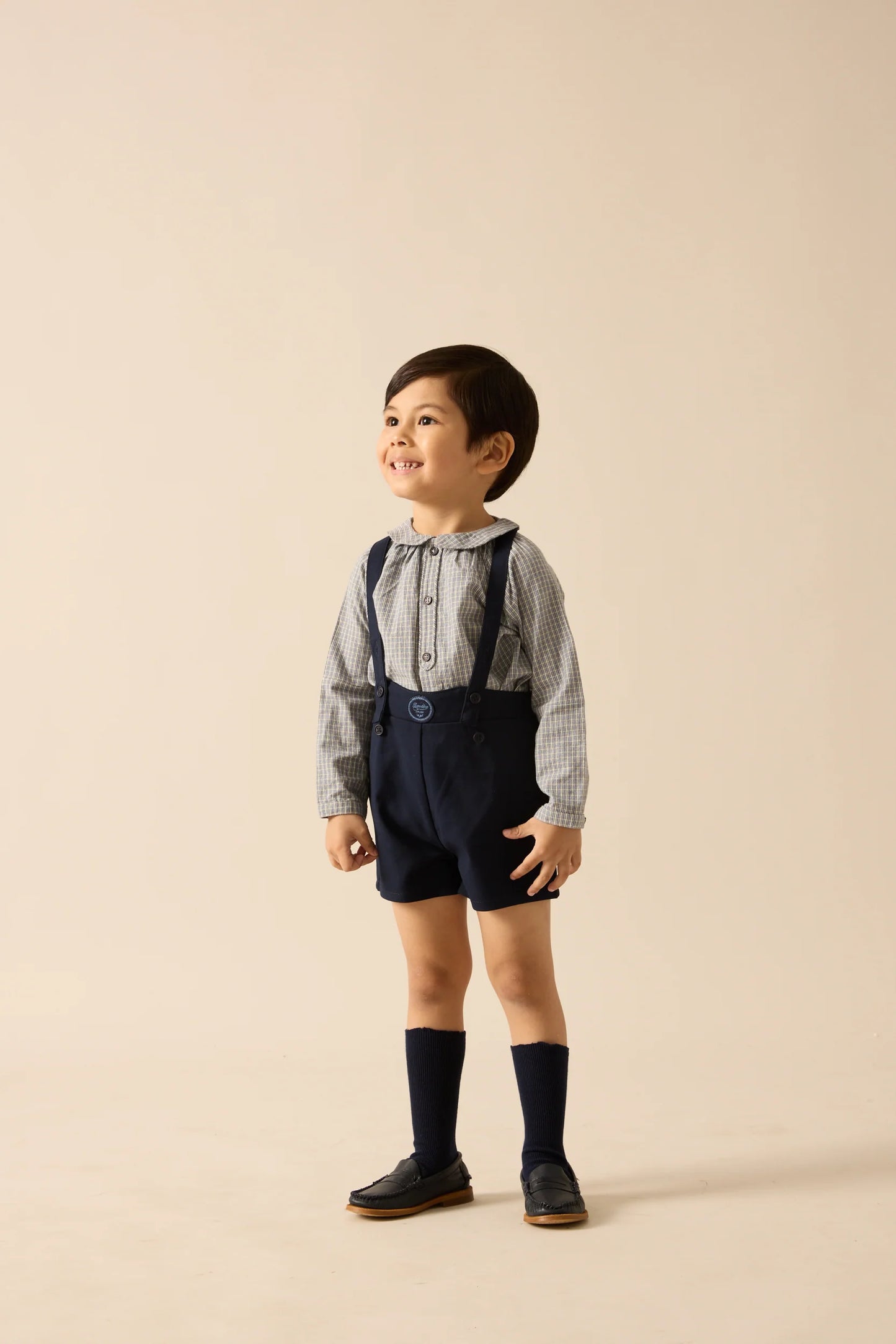 Boys Overall Shorts- Navy