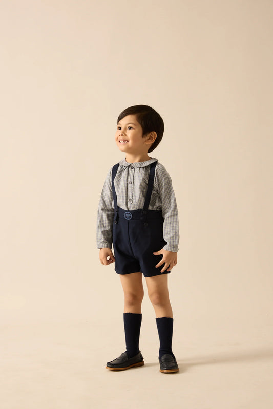 Boys Overall Shorts- Navy