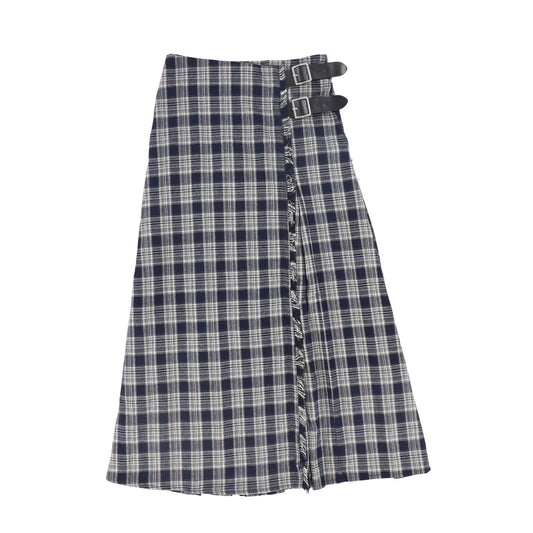 Pleated Buckle Skirt - Black/White