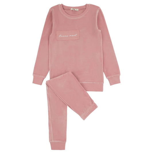 Velour Patch Loungewear Set- Mauve