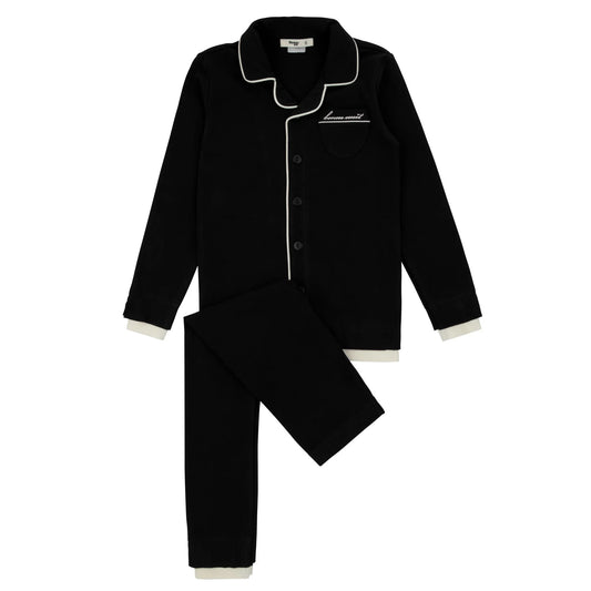 Black Velour Layers Loungewear Set