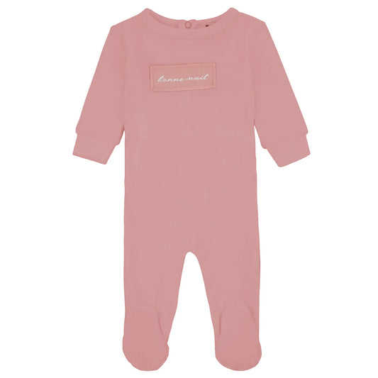 Mauve Velour Patch Footie