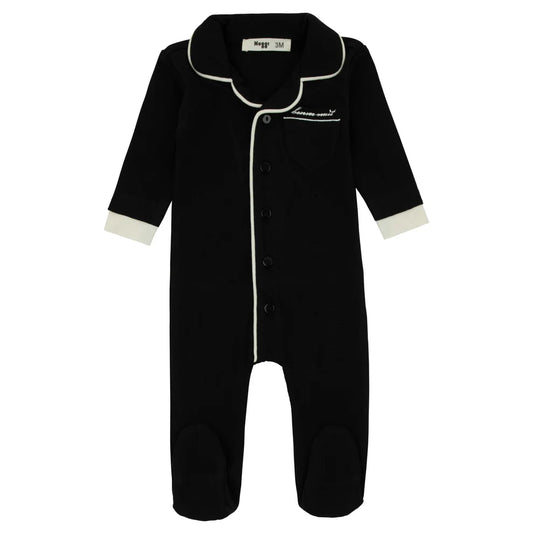 Black Velour Layers Footie