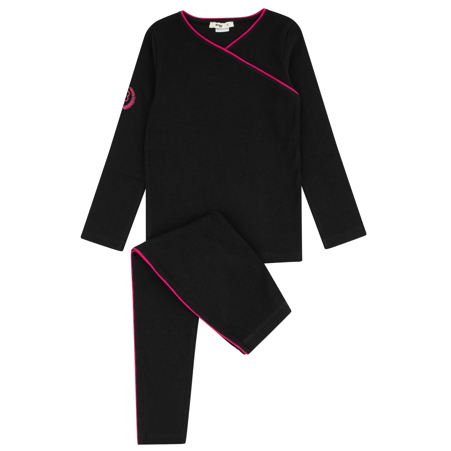 Fuchsia Trim Emblem Loungewear Set