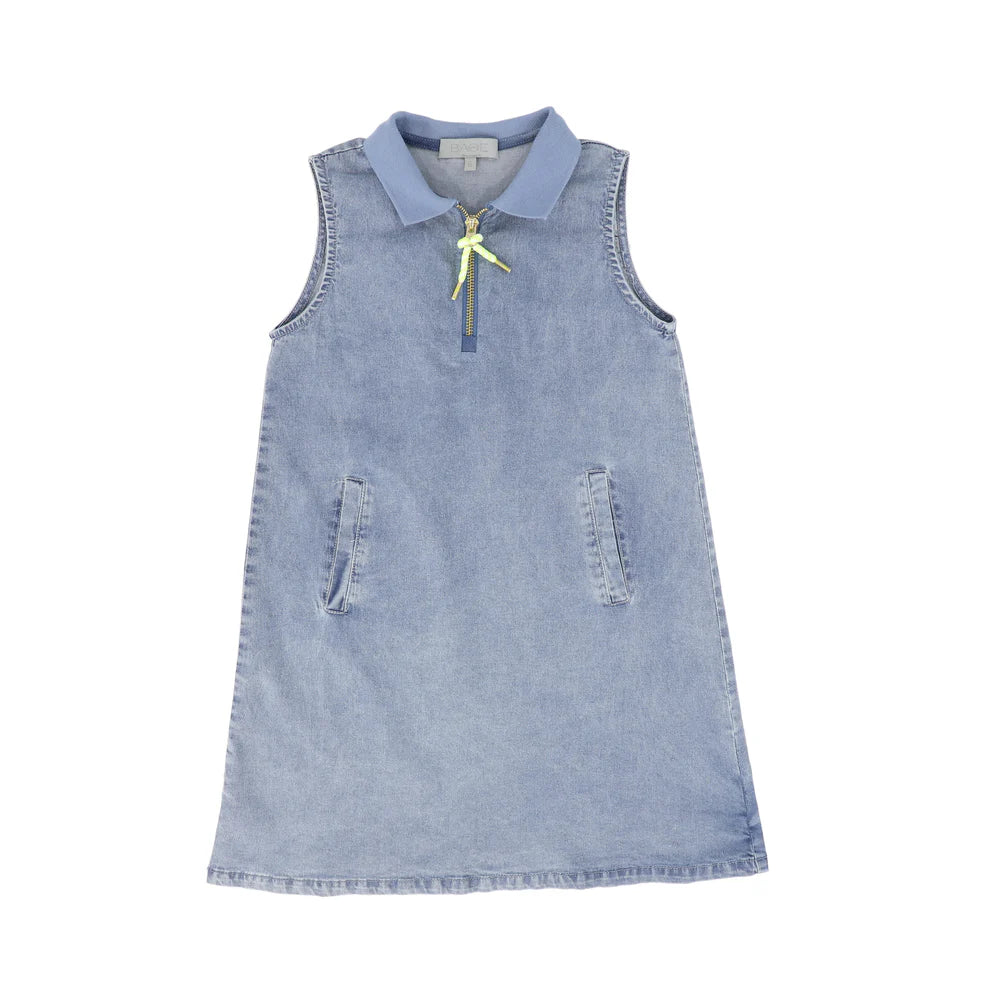 Rope Zipper Collared Jumper LT Blue Denim
