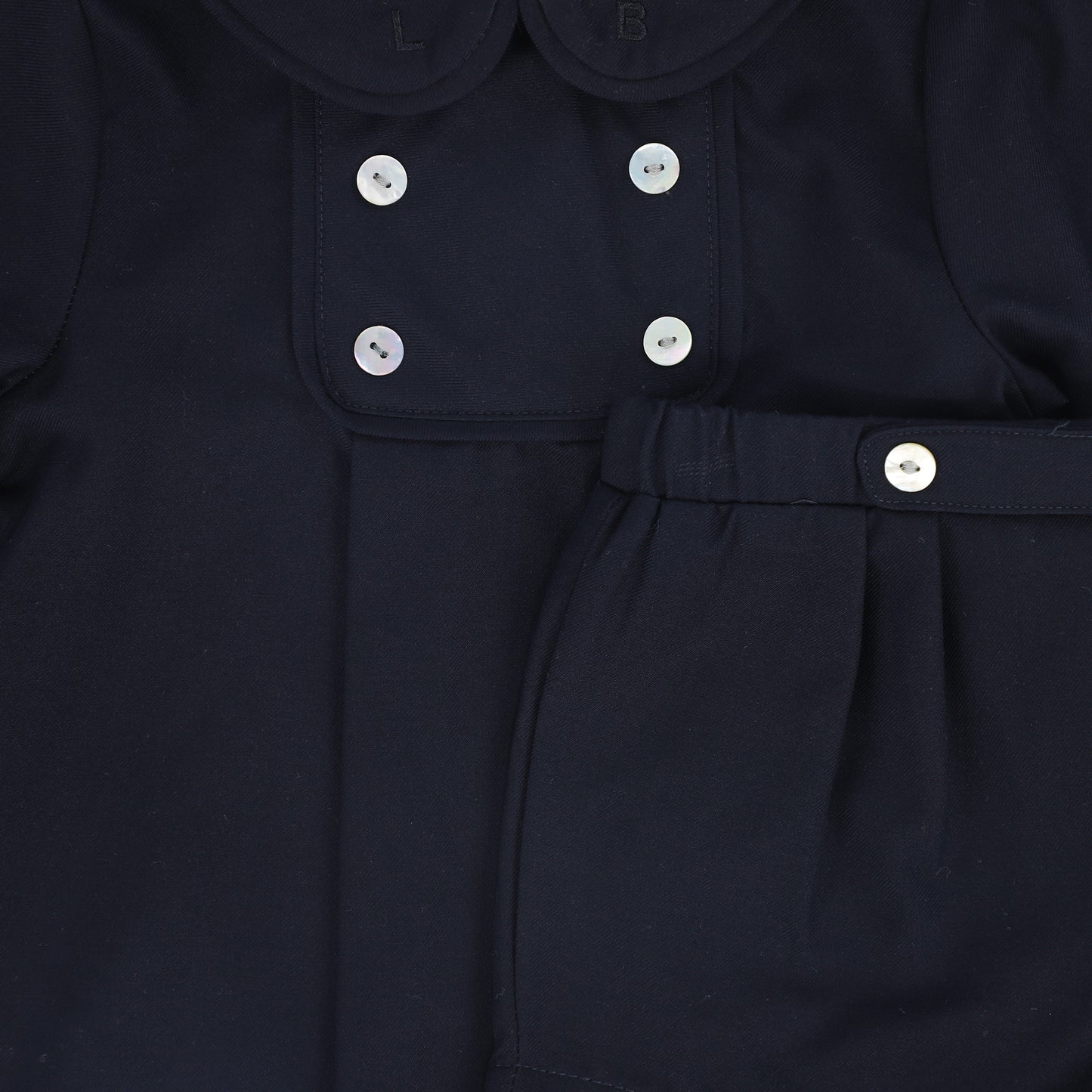 Wool Button Detail Set - Navy