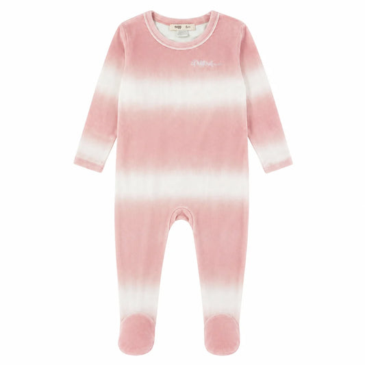 Pink Velour Ombre Footie