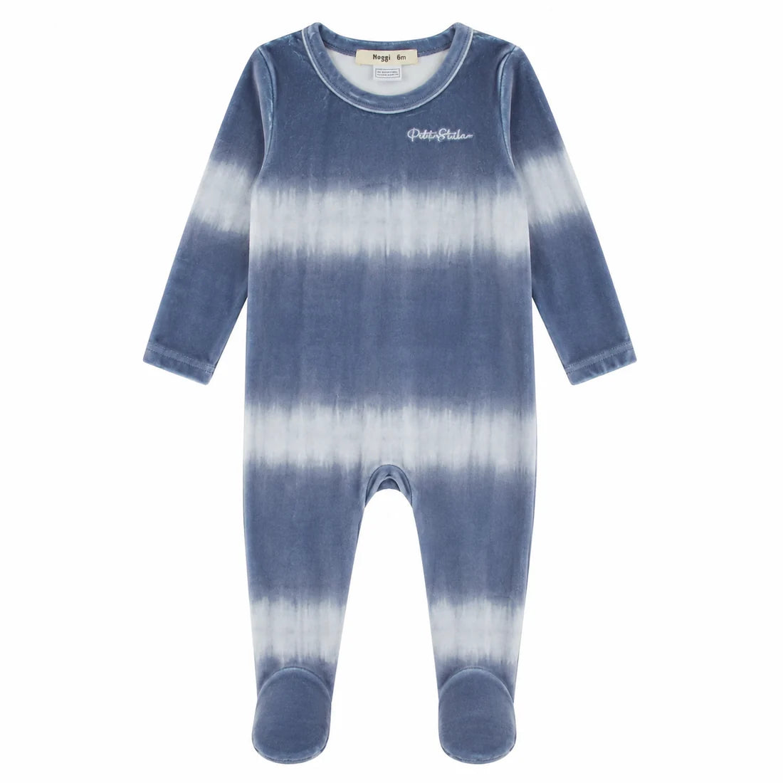 Blue Velour Ombre Footie