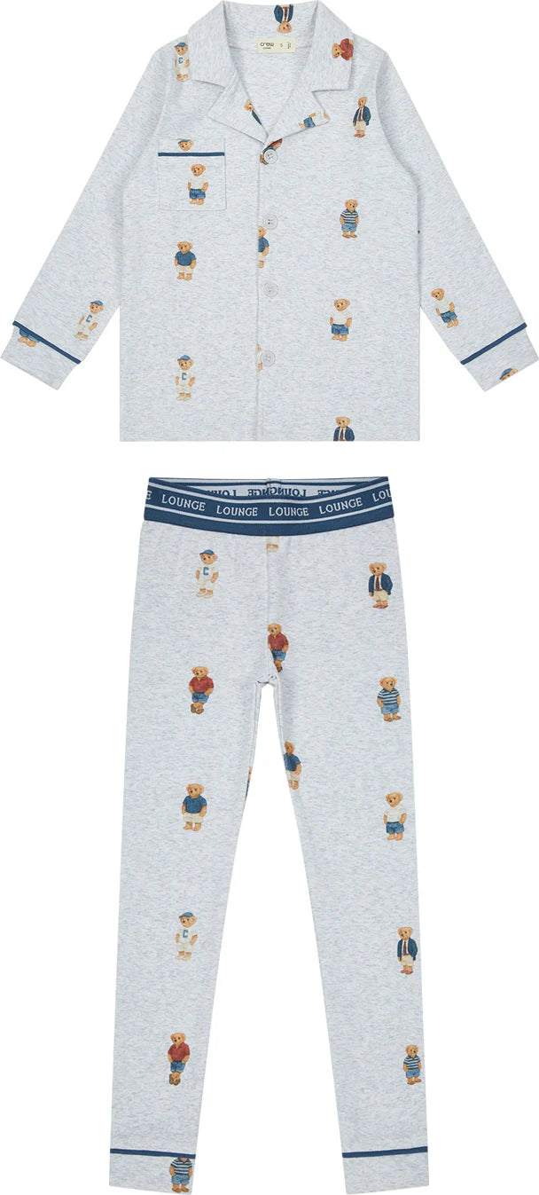 Bear Grandpa Set Grey/Blue