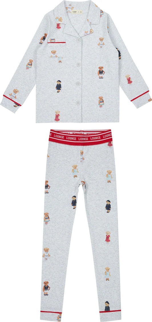 Bear Grandpa Set Grey/Red