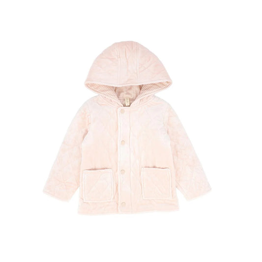 Pink Velour Quilted Jacket