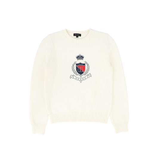 Knit Crest Sweater - Ivory