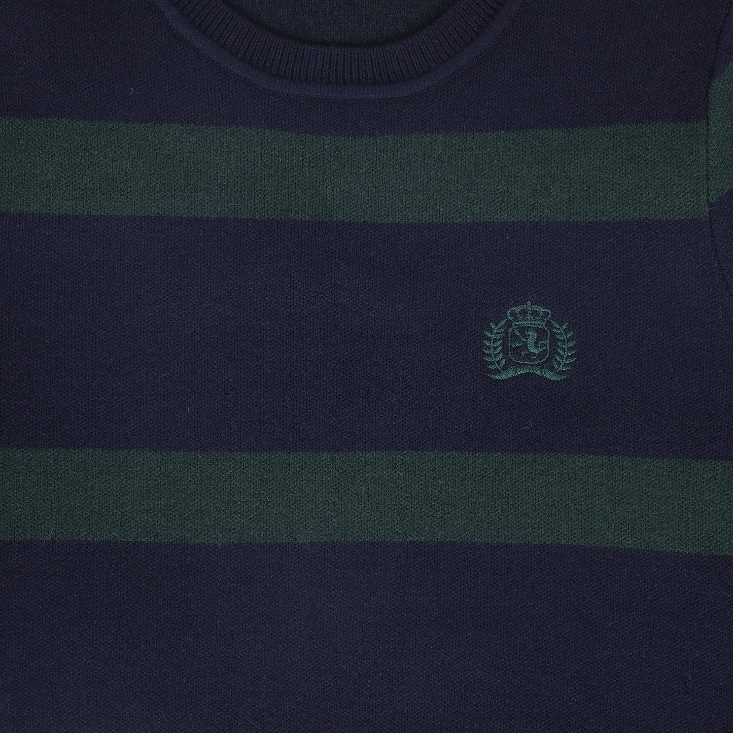 Stripe Crest Sweater - Navy