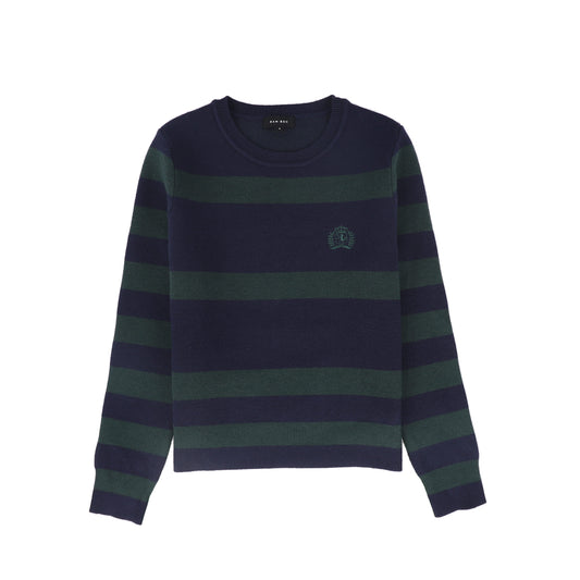 Stripe Crest Sweater - Navy
