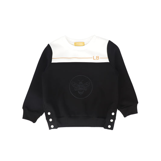 Color Block Bee Sweatshirt - Black/White