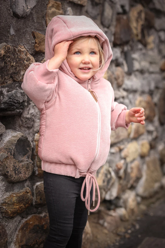 Velour front & back Winter Bomber- Pink