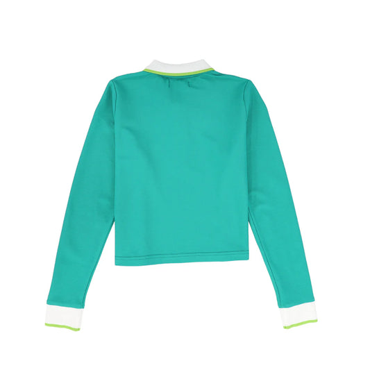 Zipper Pique Polo- Green