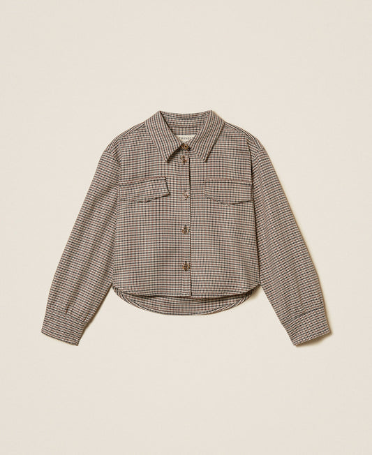 WOVEN SHIRT PIED DE POULE CAMEL