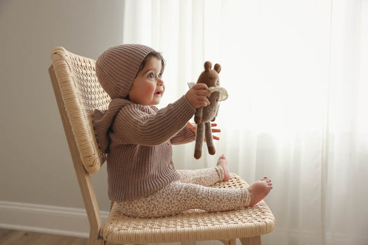 Chunky Knit Jacket + Beanie Mauve