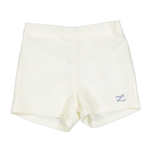 Cream Seersucker Shorts