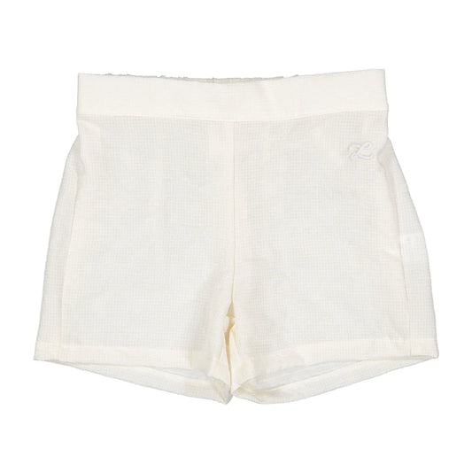 Cream Gingham Shorts