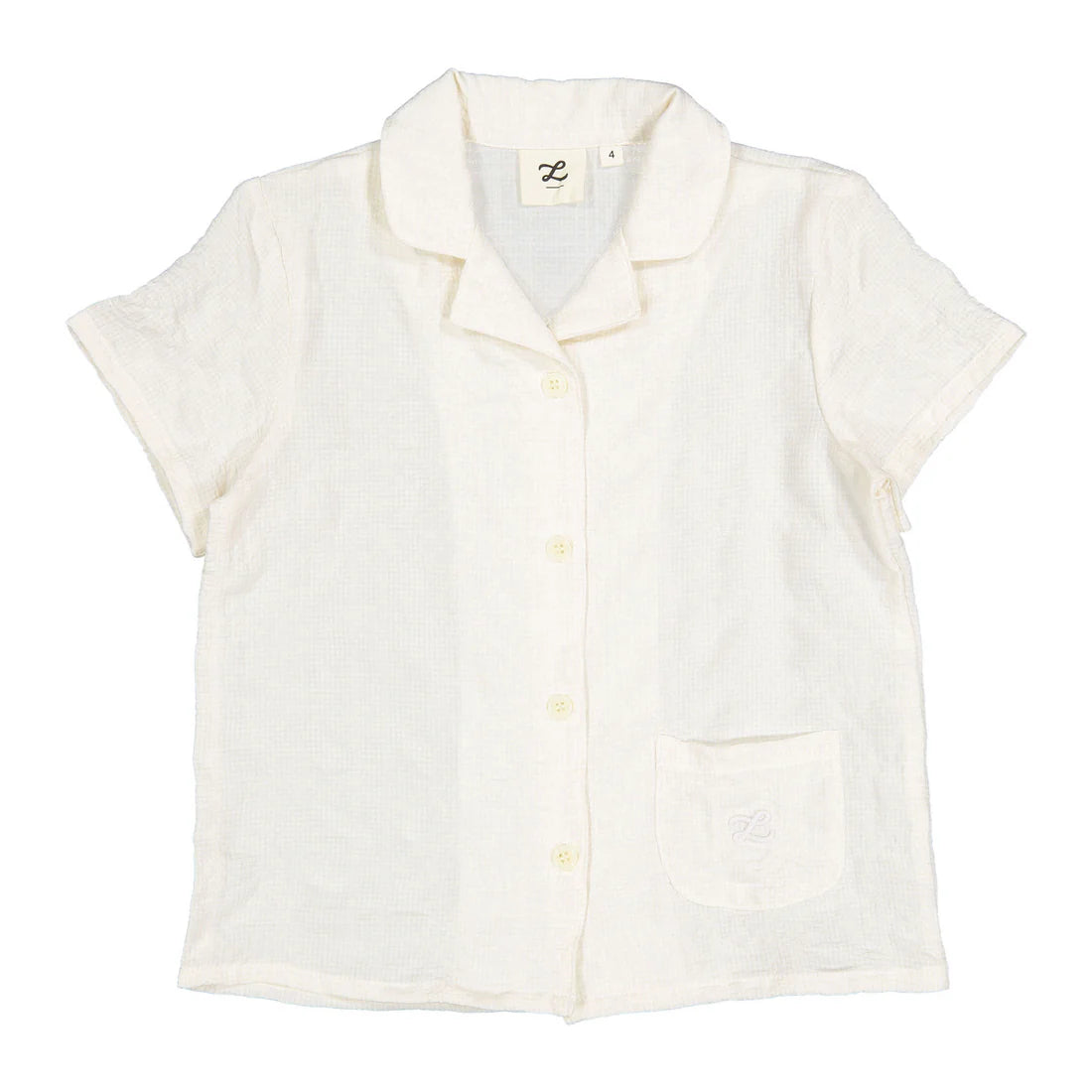 Cream Gingham Grandpa Shirt