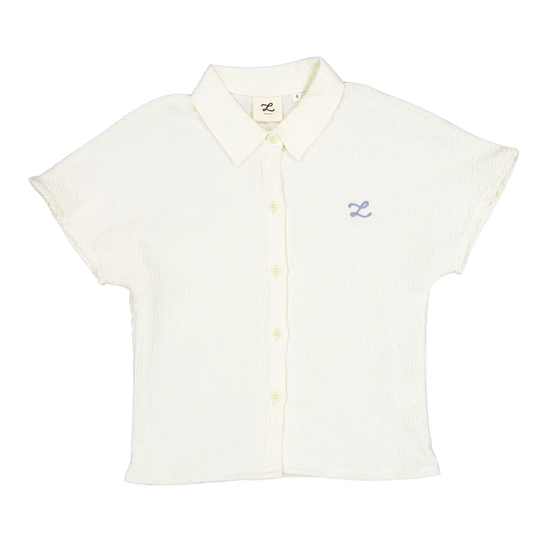 Cream Seersucker Oversized Shirt